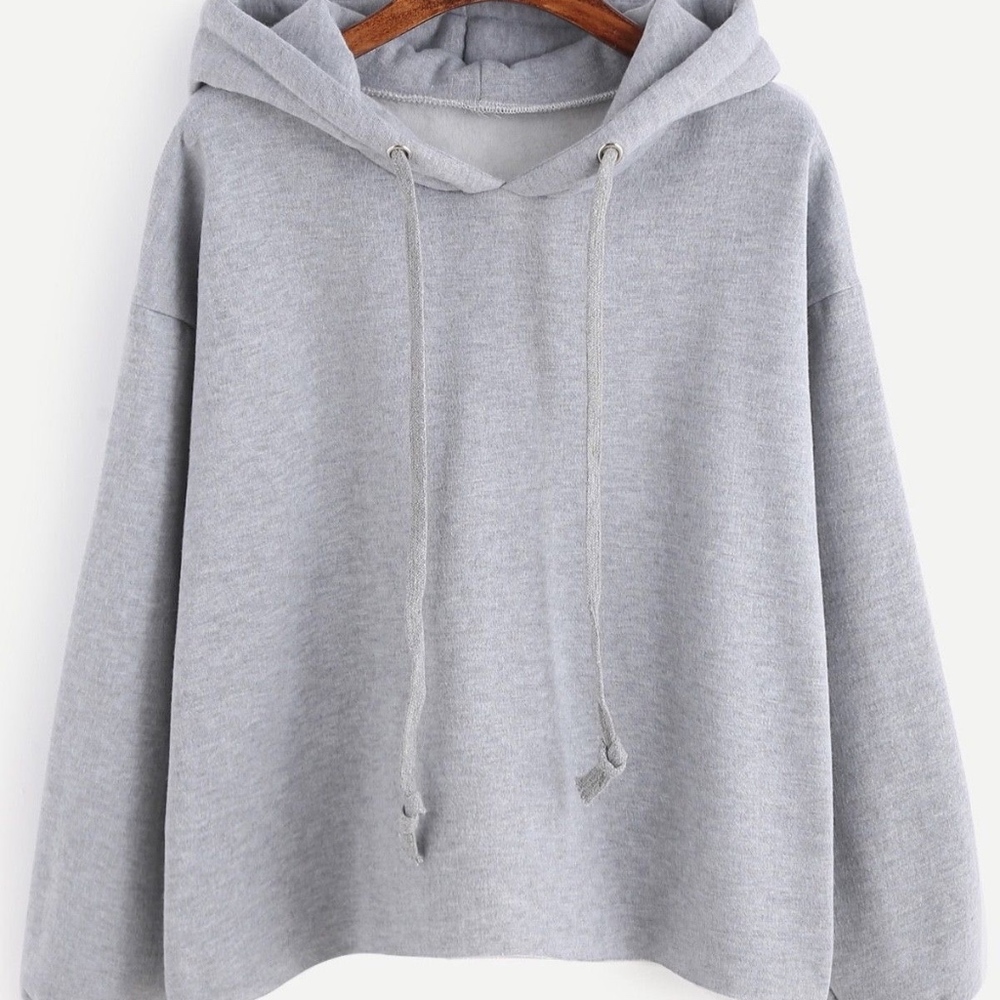 SHEin grey drawstring hooded hoodie XS/S